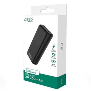 Myway Powerbank 2 USB-A 20000mAh Charge Rapide Noir - Photo 1 sur 2