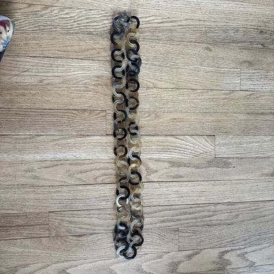 Long Horn Chain 20” Necklace In Black, Brown, And Tan - One Of A Kind - Image 1 of 4