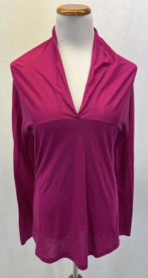 Jil Sander Pink Long Sleeve V Neck Top Sz. L - Image 1 of 4