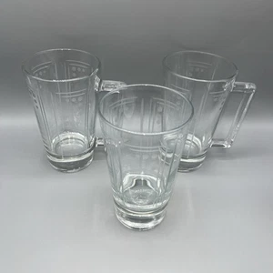 Princess House Crystal Etched Glass Beer Mugs Aston Pattern Art Deco 16oz (2) - Picture 1 of 18