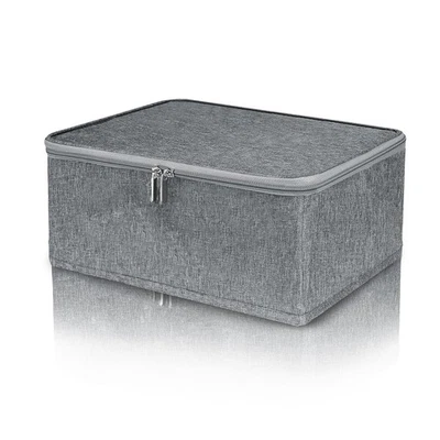 AbschließBare Box 30 x 20 x 14 cm Faltbox mit Deckel Grau Faltbare Aufbewahru... - Bild 1 von 4