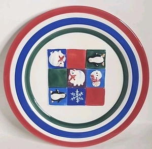 Holiday Time Christmas Candle Plate Hand Painted Ceramic Approx 9" - Picture 1 of 6