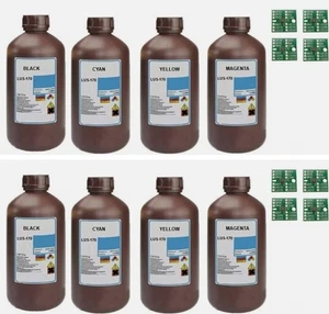 INK REFILL PREMIUM COMPATIBLE MIMAKI UV CURE LUS 170 + 8 CHIP (8 LITERS ) - Afbeelding 1 van 1