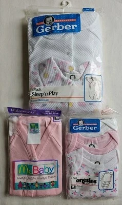 Vintage Baby Girl's Clothing Lot One Pieces Size Small & Newborn - Image 1 of 4