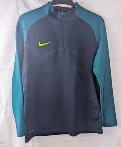 Nike Aero swift Strike Football Drill Training Top Blue/Green Size UK L - Picture 1 of 8