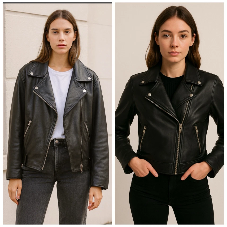 Levi’s 黑色人造皮革摩托夹克女式 3X 大码骑手 — 第 1/4 张图片