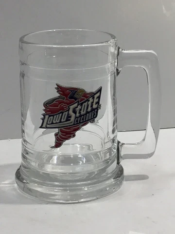 Iowa State Cyclones Glass Mug Stein With Pewter Logo Handle Heavy Football Cover