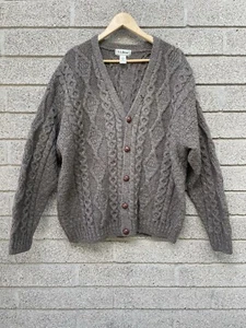 Vintage LL Bean Fisherman Cardigan Zopfmuster Pullover 100% Wolle Irland XL Herren - Bild 1 von 13