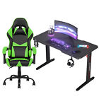 Ufurniture  Gaming Chair Desk Set Office Chair Table Set Racing Style Green