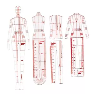 4 Pcs French Curve Template Ruler Sewing Humanoid Patterns Dressmaking Tailoring - Picture 1 of 9