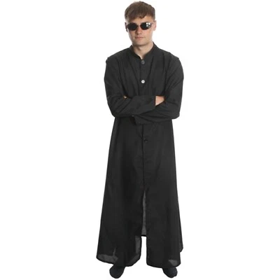 Fantasia masculina de Halloween trincheira longa preta filme caçador de demônios adulto - Imagem 1 de 2