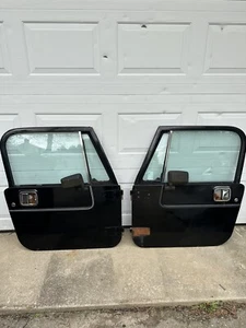 FULL HARD DOORS 87-95 Jeep Wrangler YJ 76-86 CJ7 w/ Windows & Mirrors - Picture 1 of 24