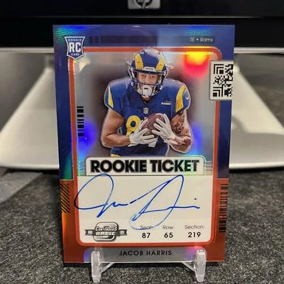 2021 Panini Contenders Optic Jacob Harris 138 AU,SN #/149 Los Angeles Rams Red - Image 1 of 2