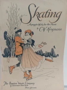 Patinaje C.W. Partitura musical de arpegio-vals vintage de 1921 música de Boston en muy buen estado - Imagen 1 de 5