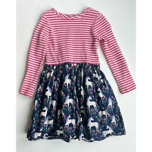 Mini Boden Dress Unicorn Print Long Sleeve Girls Sz 5 - 6 Years - Picture 1 of 7