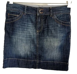 Vintage Tommy Hilfiger Women's Skirt Size 8 Blue Stonewash Denim Short 5 Pocket - Picture 1 of 6
