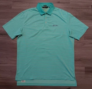 Polo Ralph Lauren Golf Uomo Teal Bianco Righe Performance Sea Island Camicia XL - Foto 1 di 7