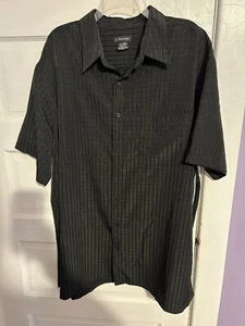 J Ferrari Button Down Shirt Men's 2XL Short Sleeve summer Black NWT - Picture 1 of 6