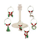 6 Pcs Drink Cup Charms Christmas Wine Glass Charms Wine Glass Identifiers