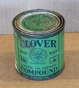Vintage Green Clover Compound Can for Barn or Garage Decor Collectible Americana - Picture 1 of 8