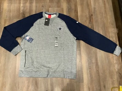 Nueva Camisa Dallas Cowboys Nike Lateral Pesada Cepillada Terry Cuello Redondo Hombres Talla 2XL Foto 1 de 4