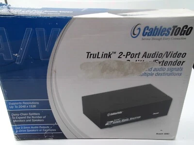 CablesToGo TruLink 2-Port Audio/Video Splitter/Extender, 39967, NEW!! - Image 1 of 4