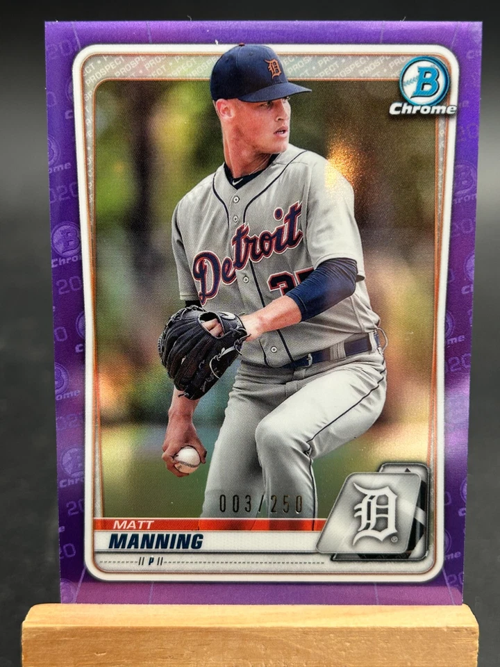 2020 Bowman Chrome Matt Manning BCP-229 Purple Refractor /250 - Image 1 of 2