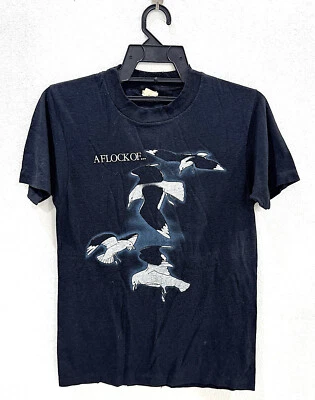 VINTAGE 80s A FLOCK OF SEAGULLS ROCK NEW WAVE TOUR CONCERT PROMO T-SHIRT - Image 1 of 2