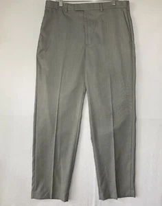 Savane Flex Dress Pants Men 36x32 Chino Flat Front Sharkskin Elegant Corpcore - Picture 1 of 14