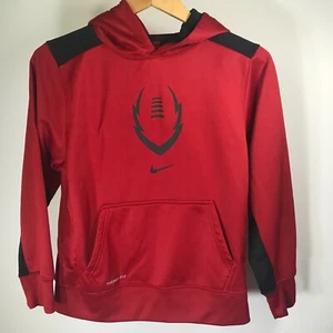 Nike Boys Football Logo Hoodie Large L Youth Therma Fit Sweatshirt Red - Picture 1 of 7