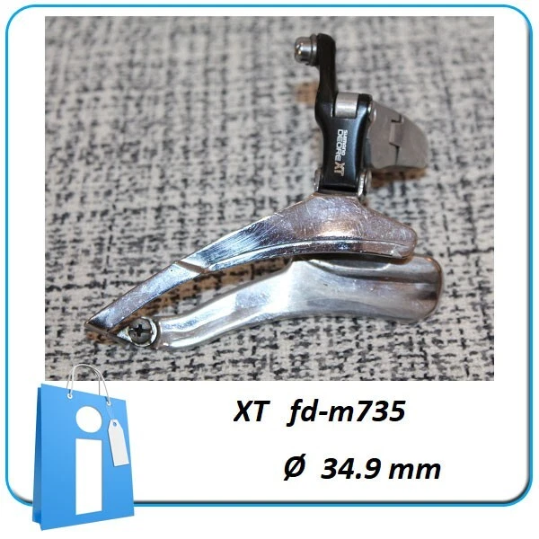 Desviador Delantero Shimano XT FD-M735 Tiro Por abajo Ø 34.9 mm Retro - Imagen 1 de 4