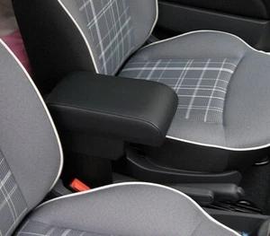 Fiat 500 Mittelarmlehne-Eco-Leder schwarz armsteun-armauflage-Längenverstellbare - Bild 1 von 5