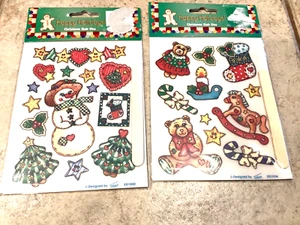 Vintage Lot of 2 Rub-On Transfers 2 Sheets Christmas Snowman Bears Holiday - Picture 1 of 4