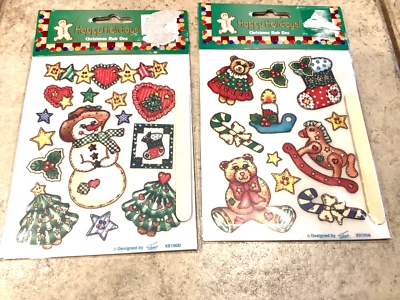 Vintage Lot of 2 Rub-On Transfers 2 Sheets Christmas Snowman Bears Holiday - Image 1 of 4