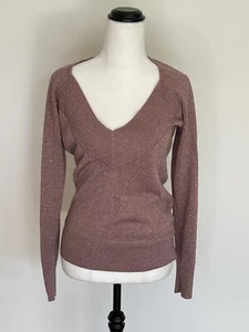 Seduce Womens Knit Blush Pink Sparkly Thread Size 10 EUC Casual Evening - Picture 1 of 10