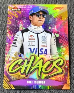 2024 Topps Finest Formula 1 Gold /50 Chaos Yuki Tsunoda F1 Chrome SP #CH-17 - Picture 1 of 2
