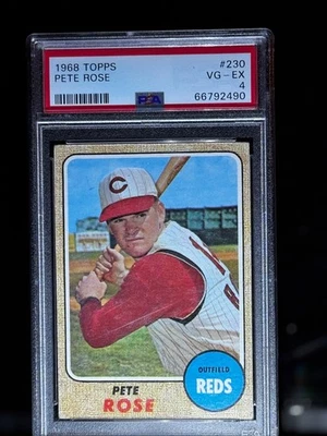 1968 Topps #230 - Pete Rose - PSA 4 (en muy buen estado-excelente) recientemente graduado Foto 1 de 4