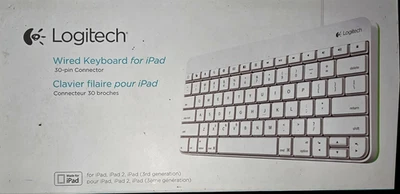 NEW Logitech 920-006341 Wired Keyboard With 30-pin Connector for iPad - Image 1 of 2