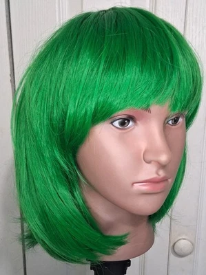 Disfraz de Bob Verde Corto Peluca Bangs Disfraz Juegos con disfraces Anime Kaede Kayano Zelda Saria Foto 1 de 4