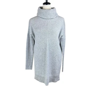 Vince S Gray Ribbed Knit Wool Cashmere Blend Pullover Cowl Turtleneck Sweater - Picture 1 of 11