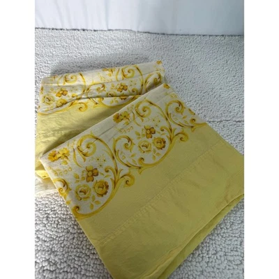 Juego de 2 fundas de almohada vintage amarillas florales de lujo Queen Damasco Foto 1 de 4