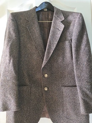 Daks Men's Signature 34R Brown Wool Tweed Blazer Jacket Check Sport Coat - Image 1 of 4