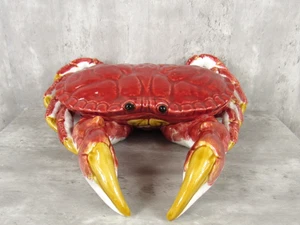 Bordallo Pinheiro LARGE Edible Red Crab Covered Dish Bowl Portugal Majolica - Picture 1 of 10