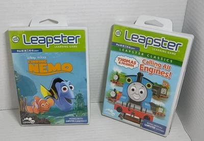 Leap Frog Leapster Disney Pixar Finding Nemo Learning Lot 3 Games SpongeBob  - Image 1 of 4