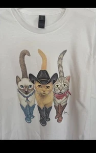 COUNTRY KITTENS WEISSES T-SHIRT GRÖSSE L - Bild 1 von 2