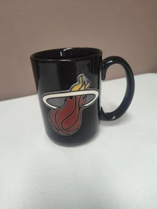 Miami Heat NBA Black Raised Logo Coffee Cup Mug 2012 - Picture 1 of 6