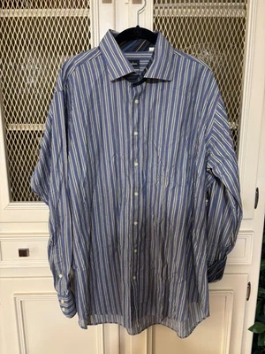 Neiman Marcus Mens 2XL Striped, Long Sleeve, Buttoned Shirt - Image 1 of 4