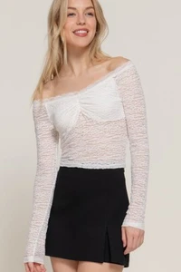 Off The Shoulder Stretch Lace Top - Picture 1 of 6