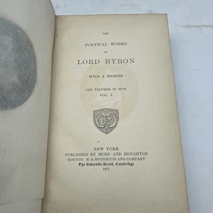 The Poetical Works Of Lord Byron- Vol I-1877-AC104 - Picture 1 of 12