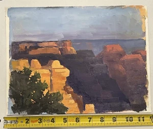 Southwestern Scene Grand Canyon Morning OIL Unframed Canvas 9X12IN By Mark White - Picture 1 of 3